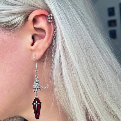 Gothic, Bat Cross Earrings | Magic Stories
