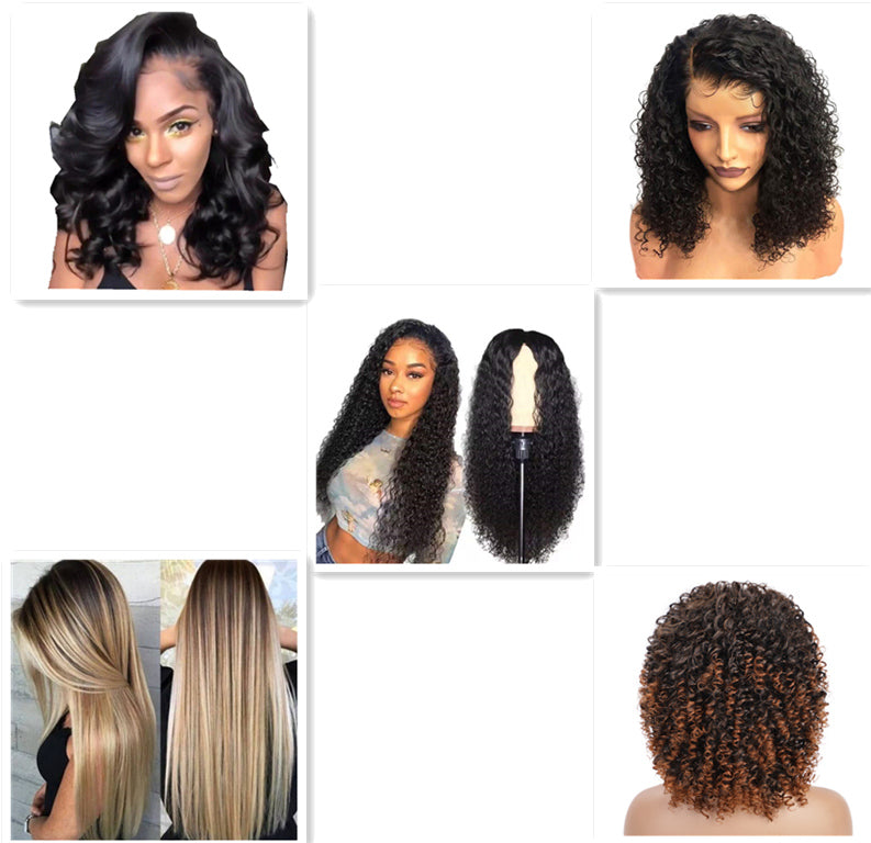 Front Lace Chemical Fiber Long Curly Hair European And American Wig Headgear — scale reference