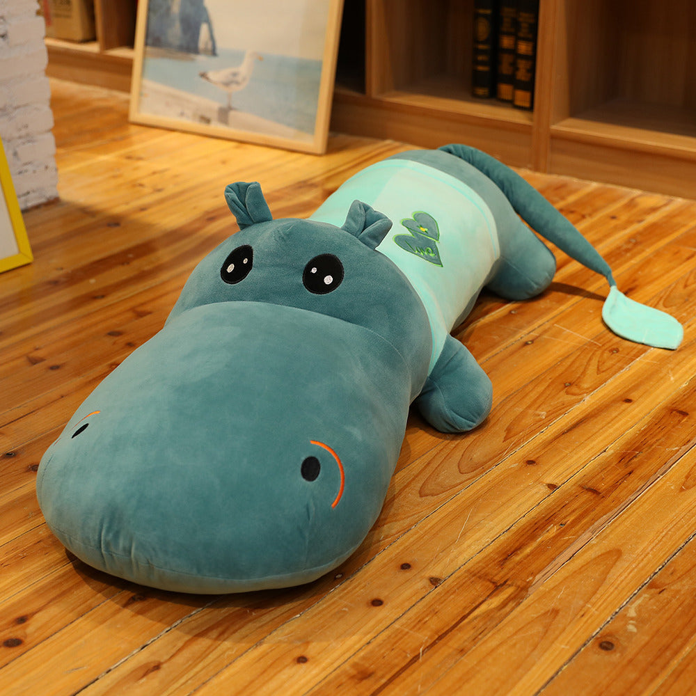 Hippo-shaped Long Pillow Plush Toy | Magic Stories