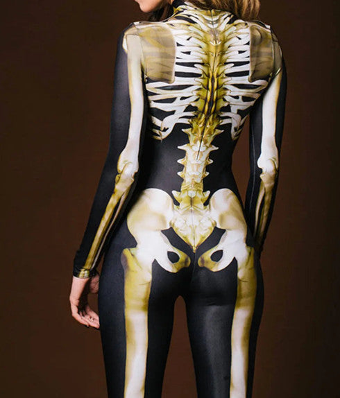 Digital Printing Halloween Cosplay Cosplay Clothes Unisex Wear Tight Long Sleeve Jumpsuit — side view