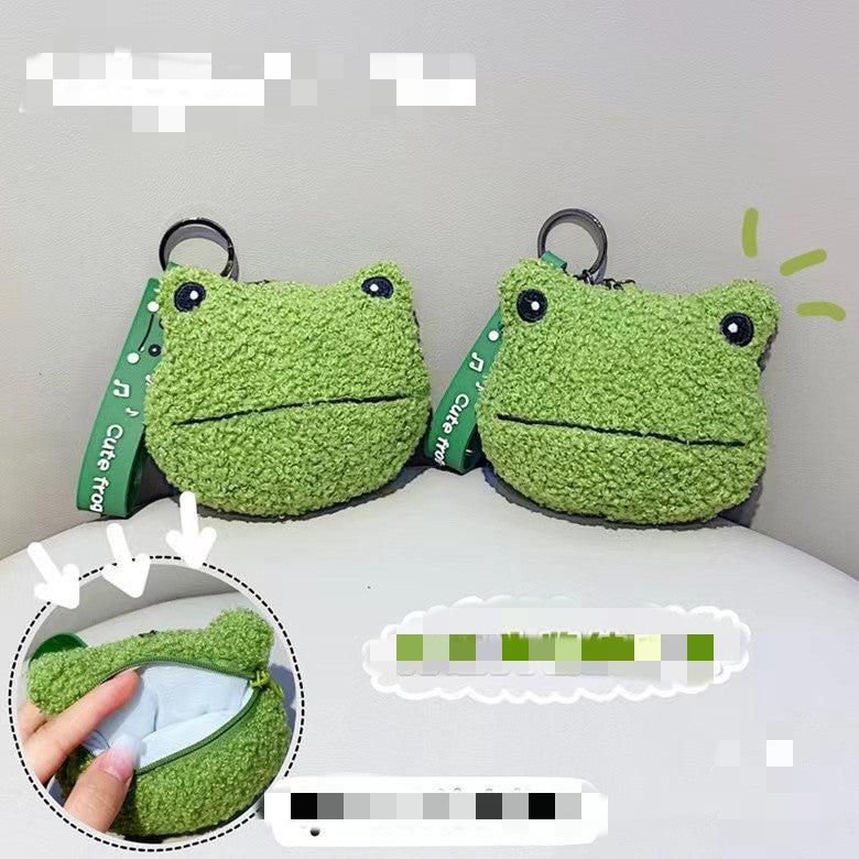 Green Plush Frog Doll Keychain Pendant — packaging