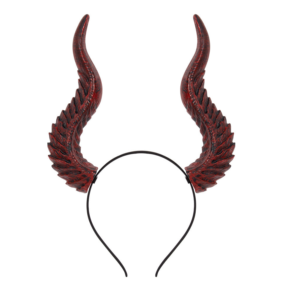Cross-border New Halloween Festival Dress Up Devil Horn Headband DIY Assembly Cos Hair Accessories Props — scale reference