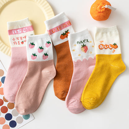 Female Cartoon Fruit Thigh High Socks | Magic Stories