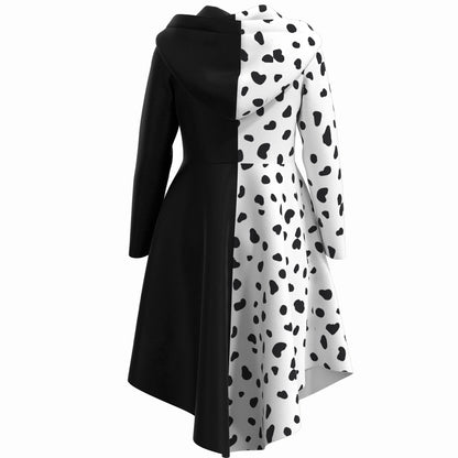 Black And White Witch Cos Costume Performance Costume — scale reference