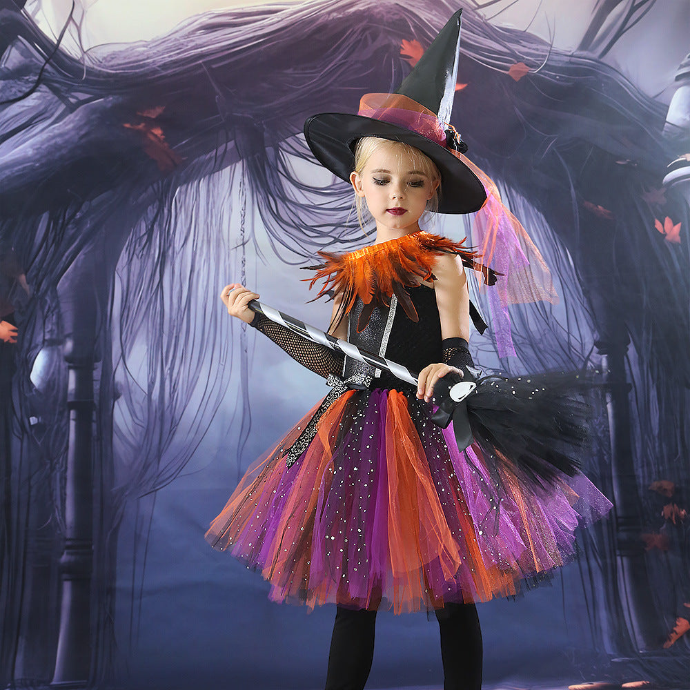 Halloween Children's Costume Witch Cosplay Clothes — detail