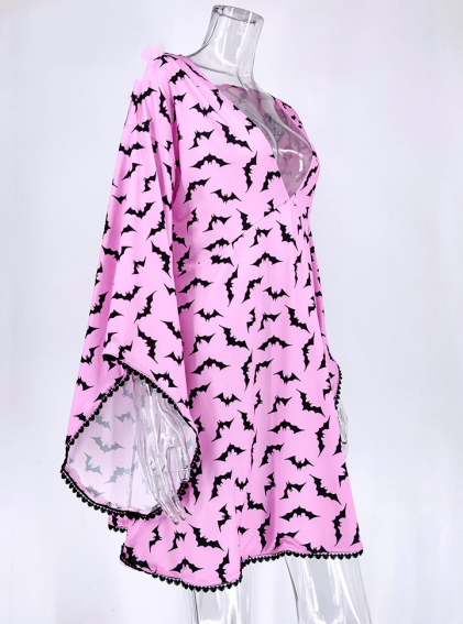Yangelo Fairy Grunge Women Dress Deep V Neck Goth — side view
