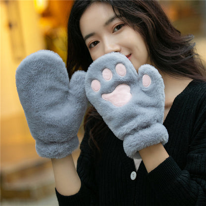 Cat's Paw Cute Plush Thickened Winter Women's Gloves — packaging