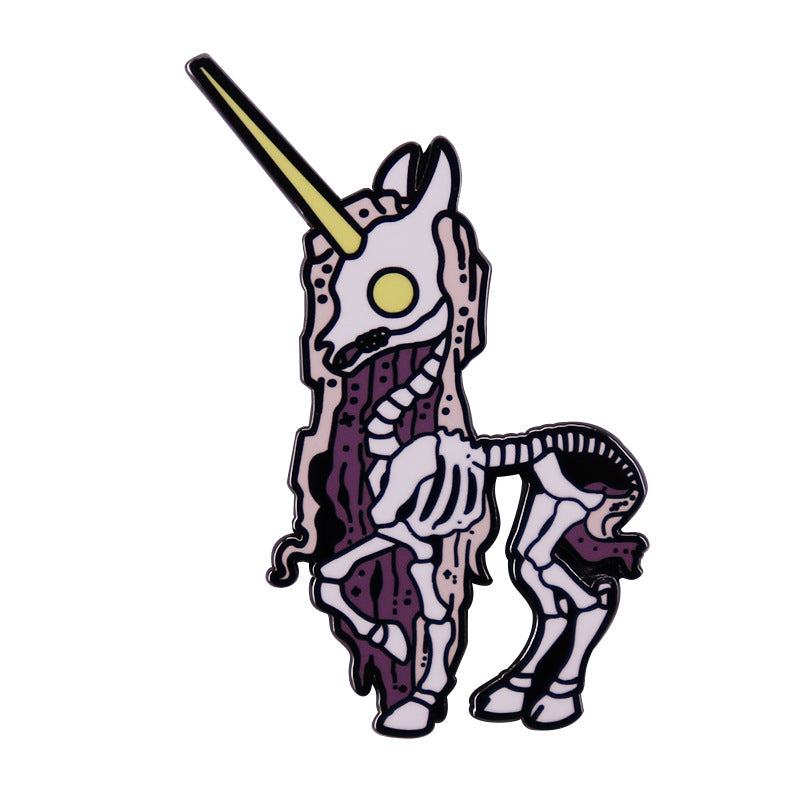 Cute Skeleton Unicorn Enamel Pin Fashion Decoration Badge Brooch