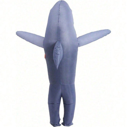 Perfect Valentine Gift, Shark Inflatable Costume, Adult Blow Up Halloween Party Outfit, Funny Group Cosplay For — in use