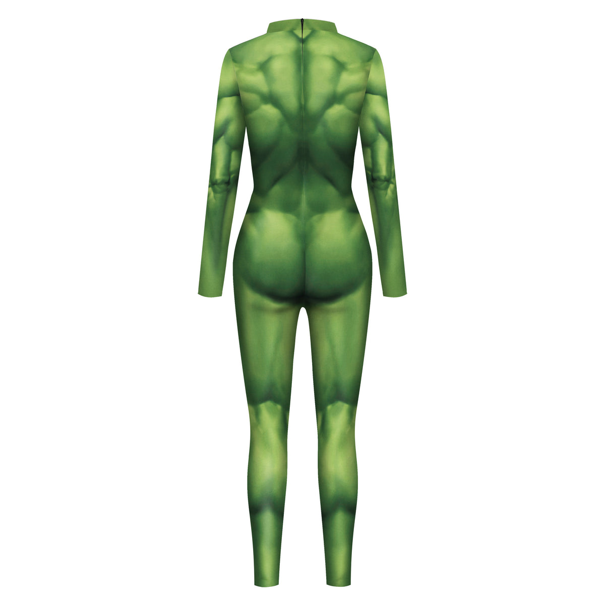 New Foreign Trade Digital Print Cosplay Costume Green Body Suit Muscle Bodysuit Performance Outfit — detail