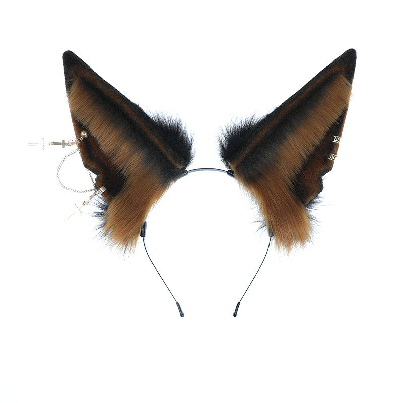 Plush Simulation Animal Ears Headband — side view