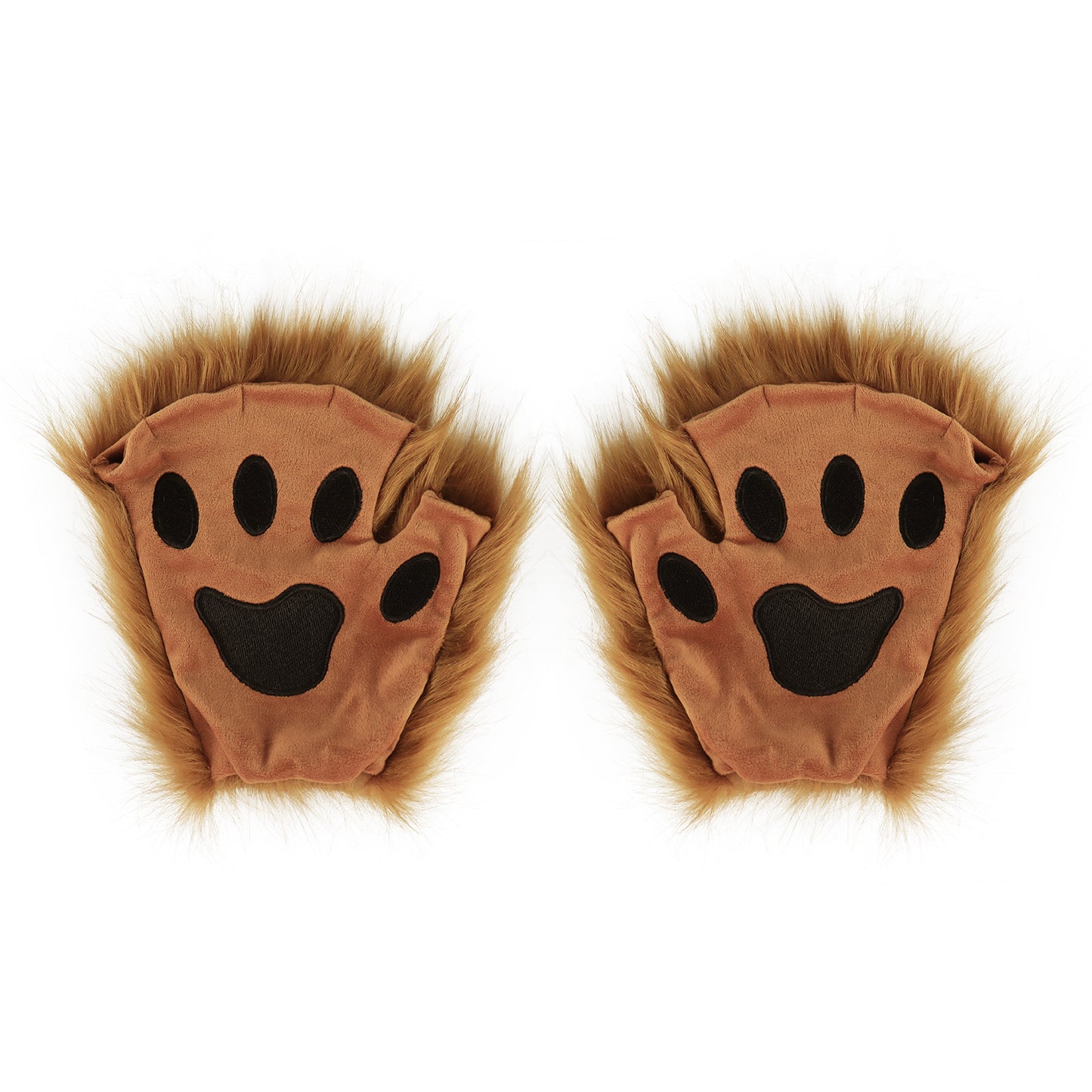 Half Finger Warm Plush Cat's Paw Gloves Halloween Cosplay Props — scale reference