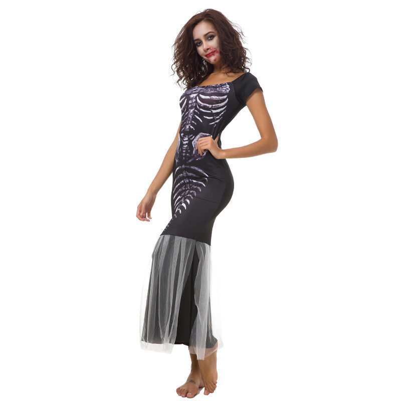Halloween White Yarn Fishtail Skirt Women's | Magic Stories