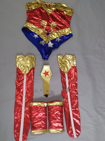 Female Cosplay Glued Stitching Superhero Bodysuit — side view
