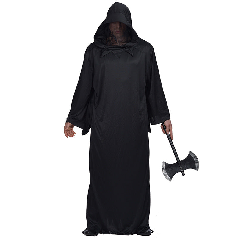 Halloween Costume Cold Black Robe Props Costume — back view