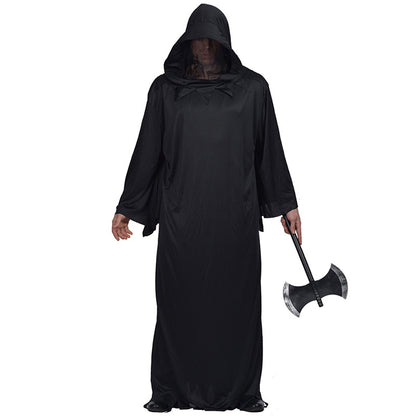 Halloween Costume Cold Black Robe Props Costume — back view