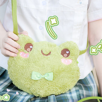 Plush Bag Cross-body Cute Plush Frog Doll — back view
