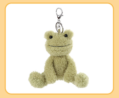 Frog Schoolbag Pendant Keychain Cute Plush Doll — scale reference