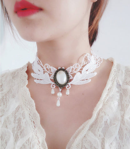 Gothic Vintage Lace Hollow-Out Necklace | Magic Stories