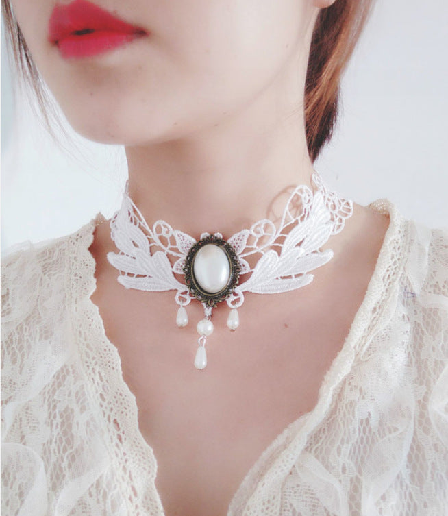 Gothic Vintage Lace Hollow-Out Necklace | Magic Stories