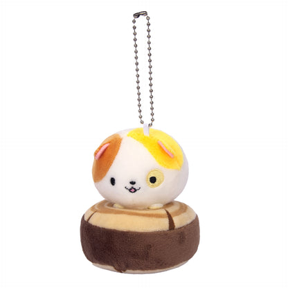 Cartoon Girlish Cat Plush Toy Plush Doll Keychain Pendant — side view