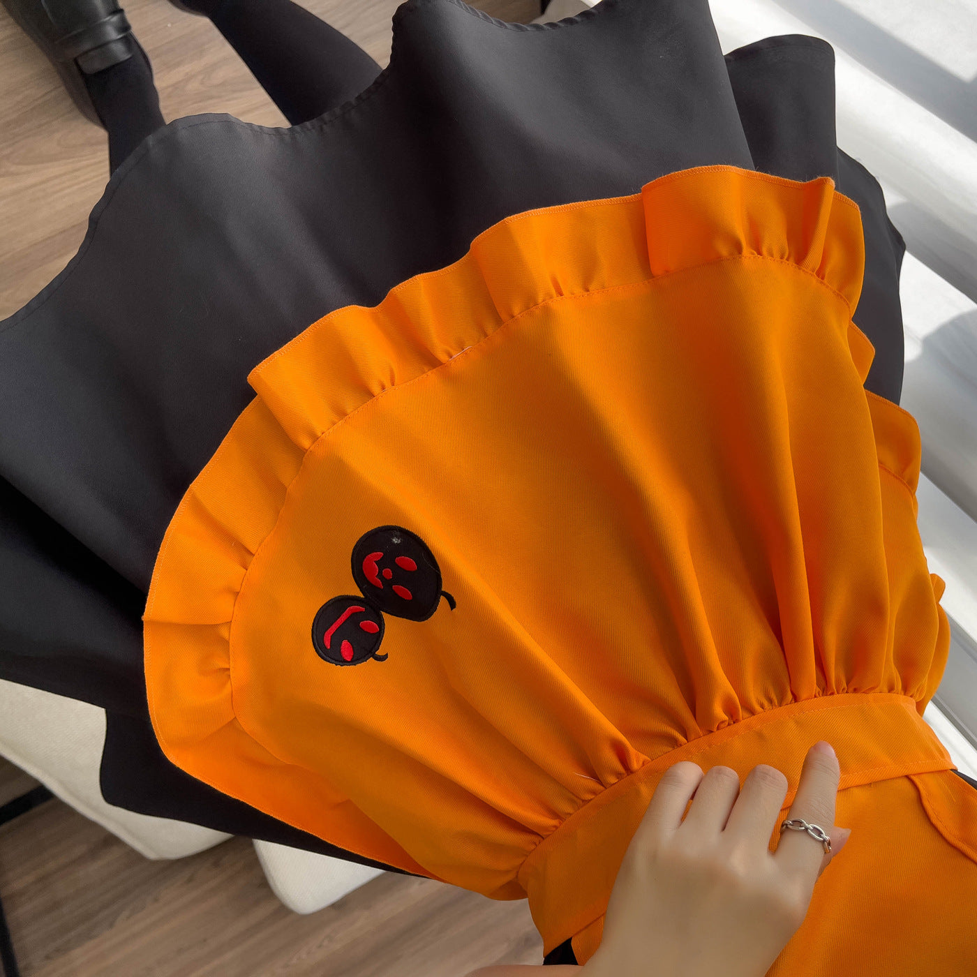 Halloween Embroidered Polyester Maid Outfit — back view
