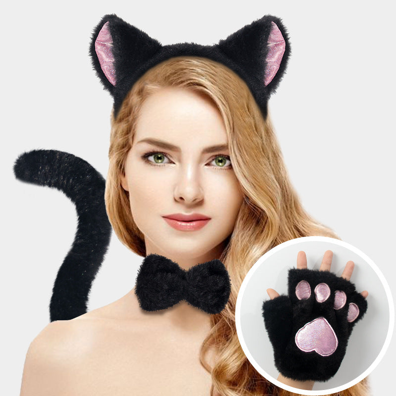 Accessories Set Cosplay Cat's Paw Gloves Cat Ear Headband — detail