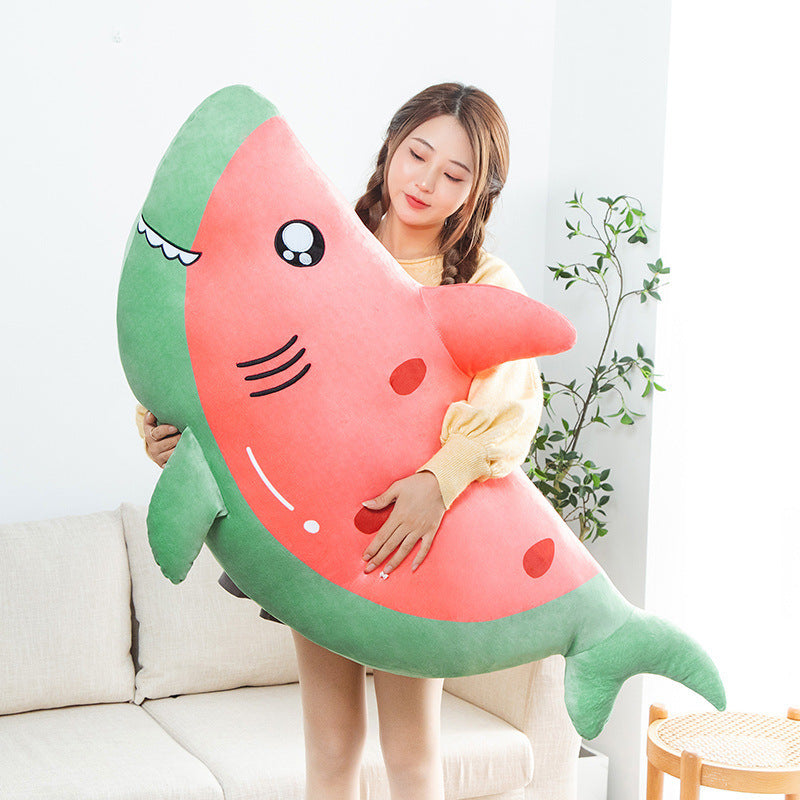 Fashionable Personality Hot Watermelon Shark Plush Toy — back view