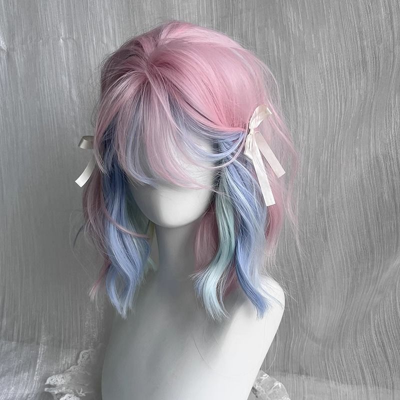 Curly Cosplay Wig Full Headpiece — detail