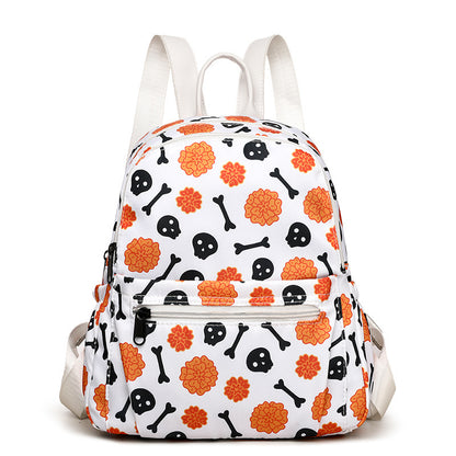 Halloween Skull Print Backpack For Women - Magic Stories