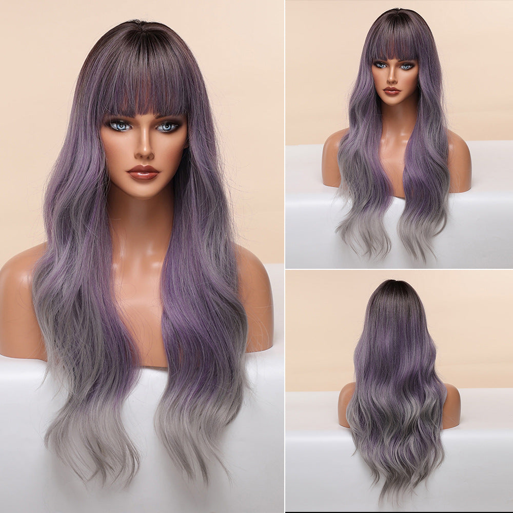 Anime Air Bangs Big Wave Purple Wig | Magic Stories