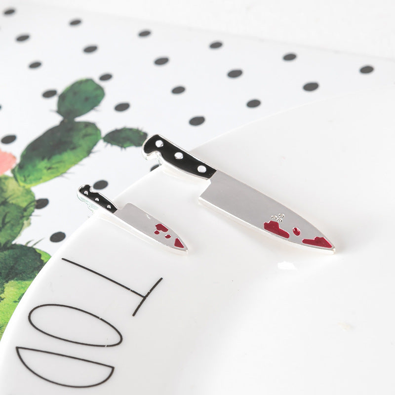 Fashion Harajuku Asymmetric Stud Earrings — back view