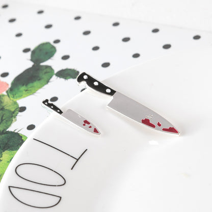 Fashion Harajuku Asymmetric Stud Earrings — back view