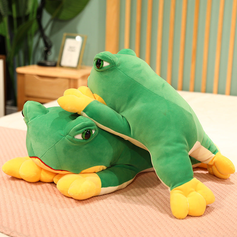 Simulation Frog Plush Toy Sleeping Rag Doll — side view