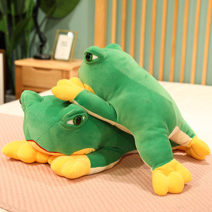 Simulation Frog Plush Toy Sleeping Rag Doll — side view