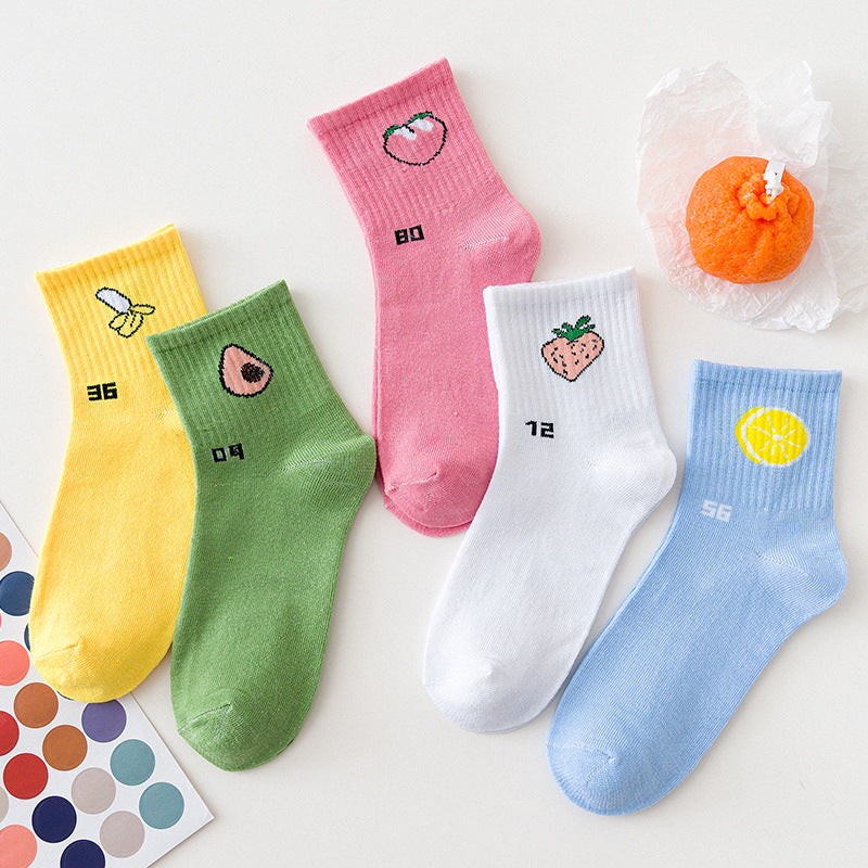 Female Cartoon Fruit Thigh High Socks | Magic Stories