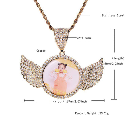 Angel Wings Photo Frame Necklace | Magic Stories