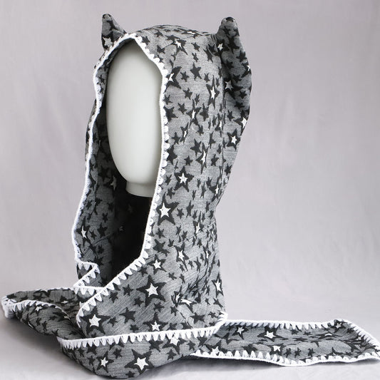 Retro Winter Scarf Hat With Devil Horns For Women Cute Lace Trim