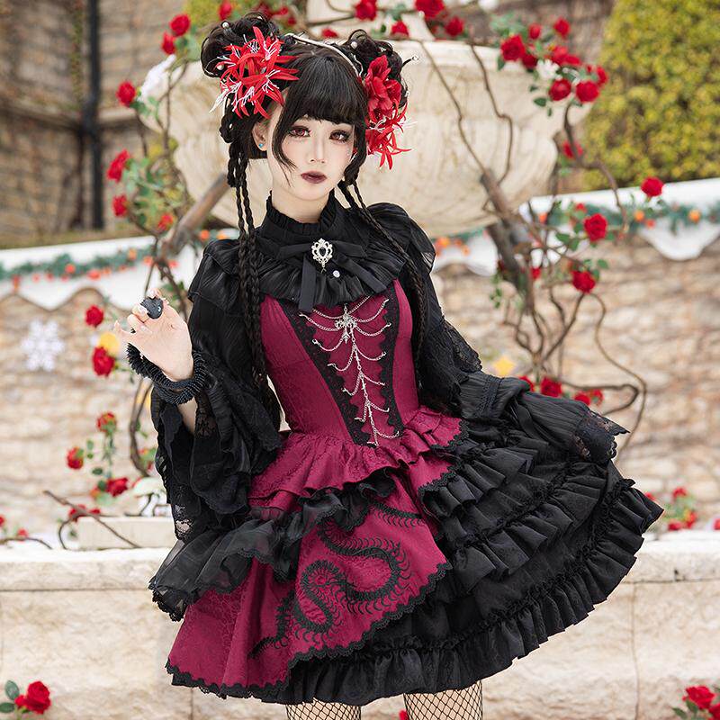 Chinese-style Dark Lolita One-Piece Dress | Magic Stories