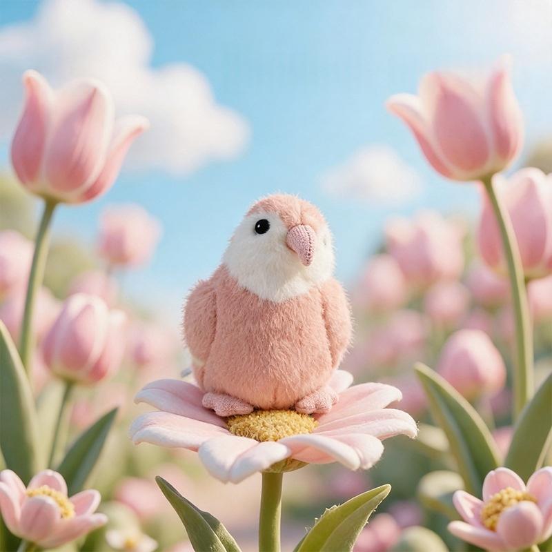 Yellow Peach Parrot Plush Toy | Magic Stories