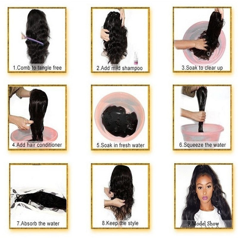 European And American Style Wig Cosplay Straight Bangs Hair — packaging