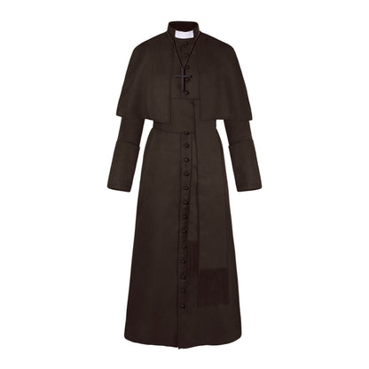 Halloween Priest Medieval Retro Cosplay Costume — side view