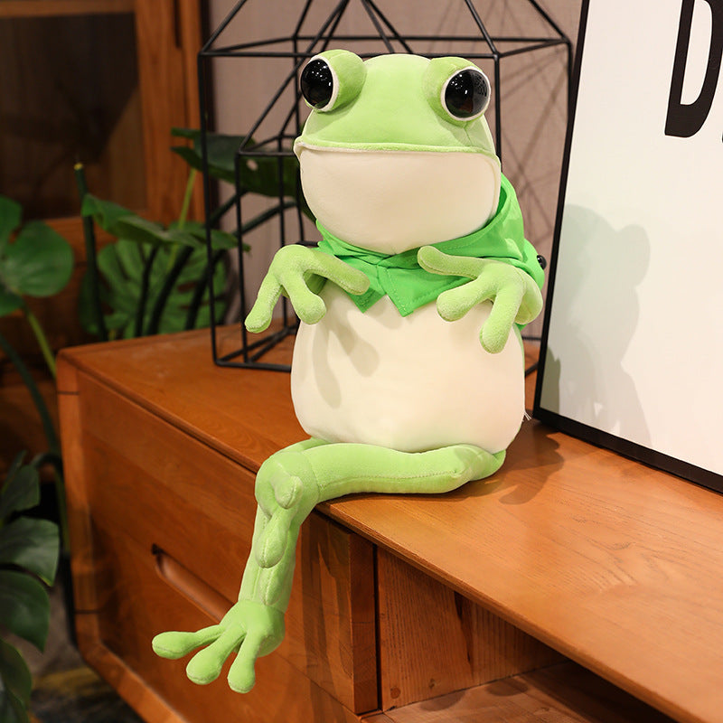 Creative Cloak Frog Doll Pillow Plush Toy — detail