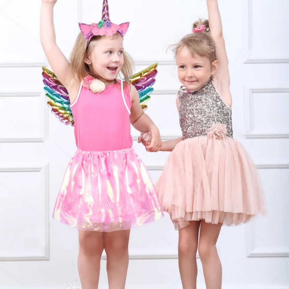 3-piece Pink Unicorn Costume Set, Pink Unicorn Princess Costume, Unicorn Headband, Tutu Skirt, Wings, Carnival — detail
