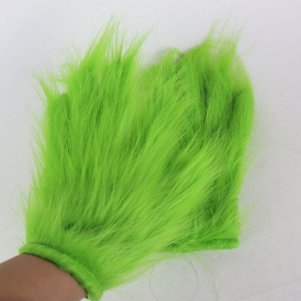 Christmas Mask Furry Gloves Cosplay Holiday Props Peripheral — back view