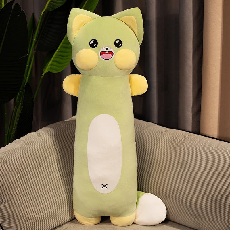 Cute Cat Plush Doll Soft Long Body Raccoon Pillow — packaging