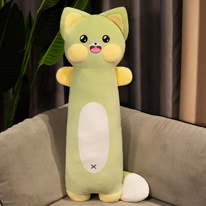 Cute Cat Plush Doll Soft Long Body Raccoon Pillow — packaging