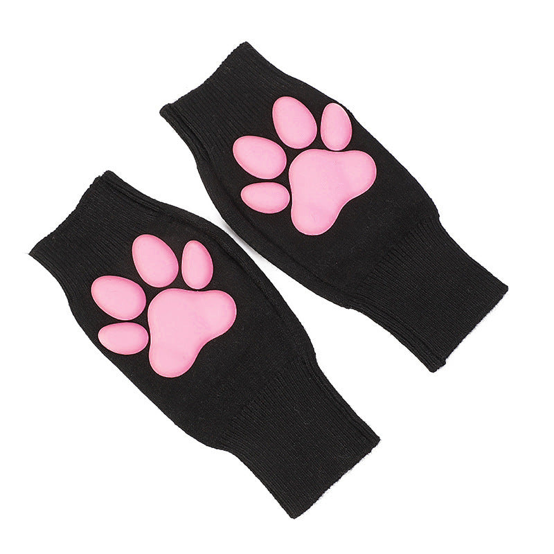 Fashion Cute Cat Plush Gloves For Girls — side view