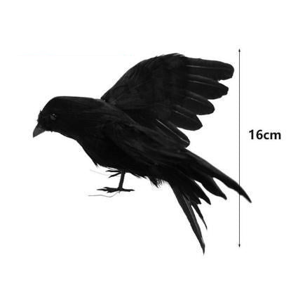 Halloween Artificial Crow Decoration — side view