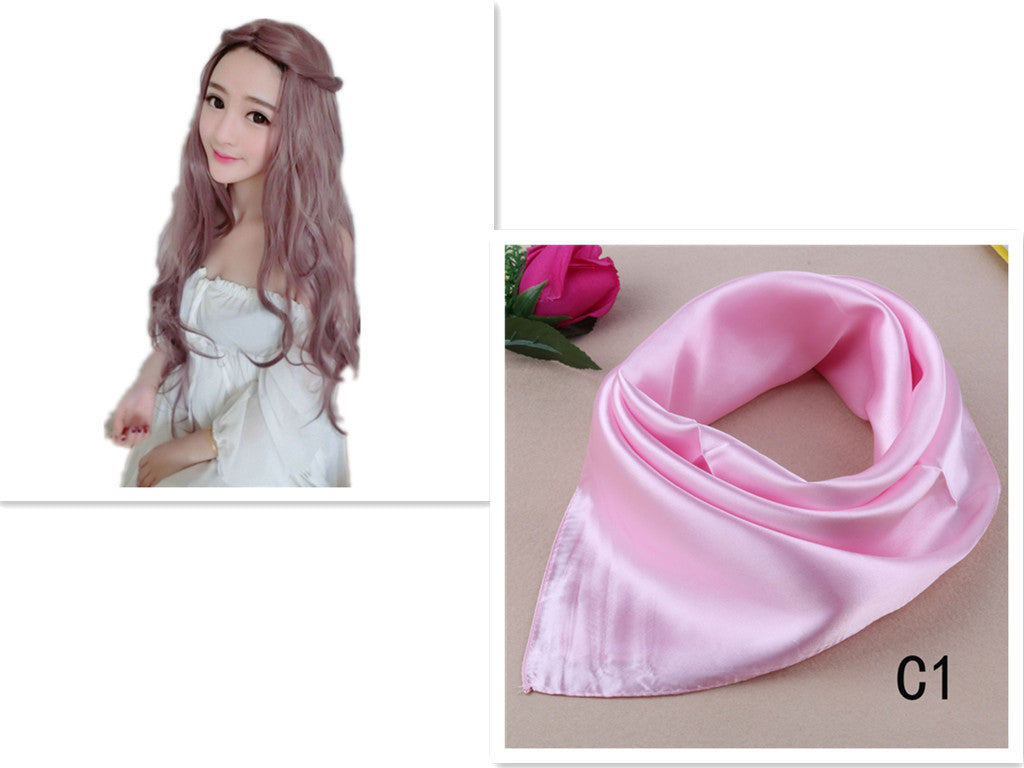 One meter cents wig taro purple long curly hair — in use